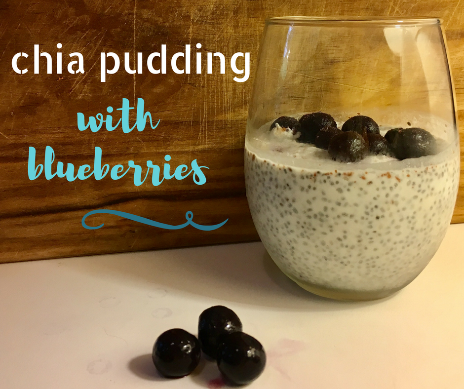 SIMPLE CHIA PUDDING WITH BLUEBERRIES - gluten-free; serves 4